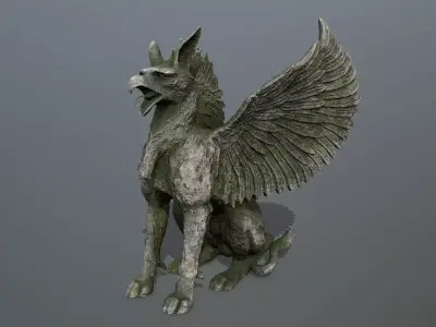 Statue Creature Low-poly 3D model