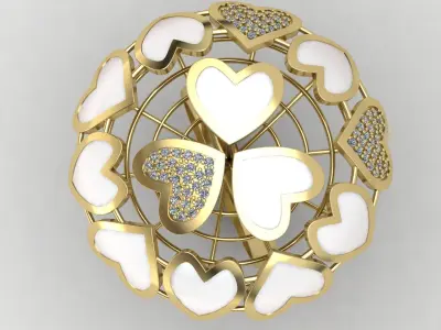 Heart ring 01 3D print model