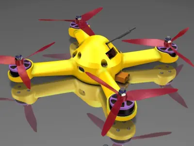 3D195 - Racing quadcopter 3D print model
