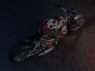 Custom Ducati Bobber Low-poly 3D model