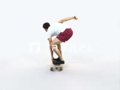 Flow 03E Riding a Skateboard Sports Man Low-poly 3D model