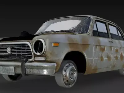 old rugged car 3D model