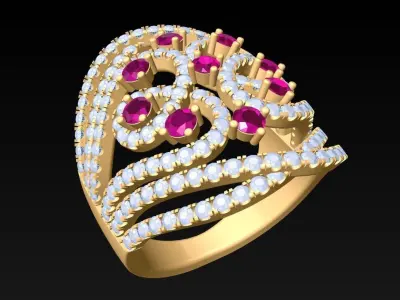 Diamond Ring - Womens Rings - N3404 3D print model