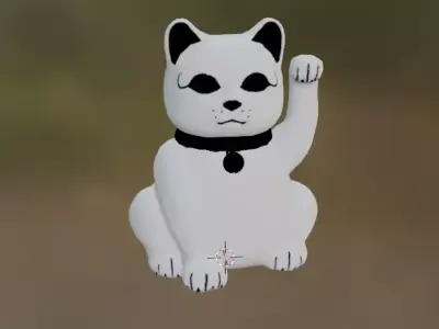 lucky cat Low-poly 3D model