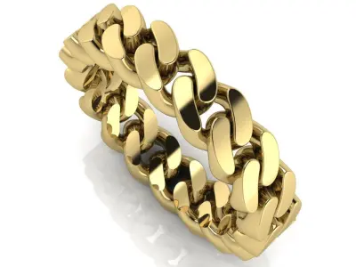 Cuban Link Chain Ring 5 mm Wide - DIFERENT SIZES 3D print model
