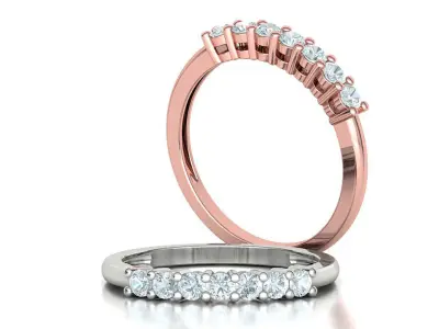 7 Stone Eternity Ring Diamond Band 3dmodel  3D print model