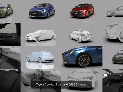 Toyota Corolla 12 gen and GR  3D Model Pack