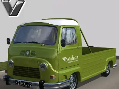 Renault Estafette pickup Low-poly 3D model