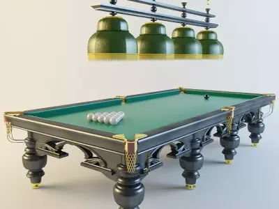Luxury Classic Billiard Table Set - High-Quality 3D Mode Low-poly 3D model