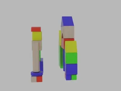 Toy Blocks Low-poly 3D model