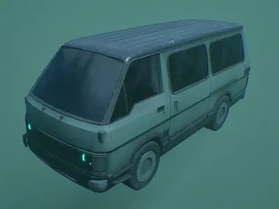Retro Futuristic Van Low-poly 3D model
