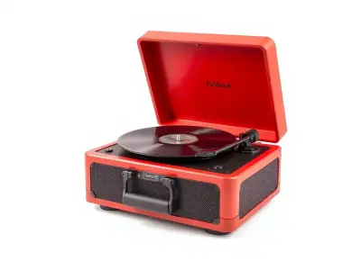 Vintage Red Turntable model pack Low-poly 3D model