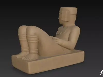 Chac Mool Statue Low-poly 3D model