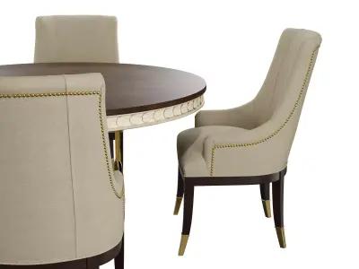 Round dining set 3D model