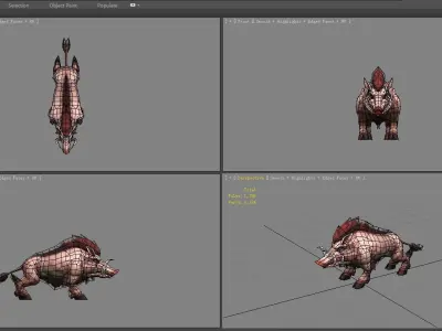 Cartoon wild boar Low-poly 3D model