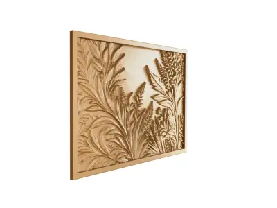 modern panel wall decor set wall relief mural CNC 70 3D model