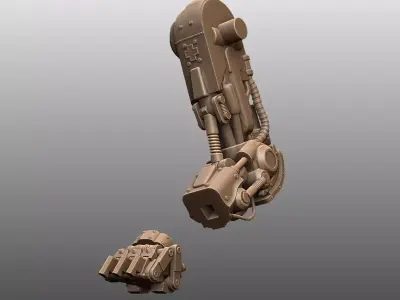 Mechanical Cyber Beast Heavy Robotic Combat Creature 3D print model