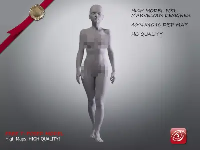 Woman A Testing model - Marvelous Designer Stand2 Low-poly 3D model