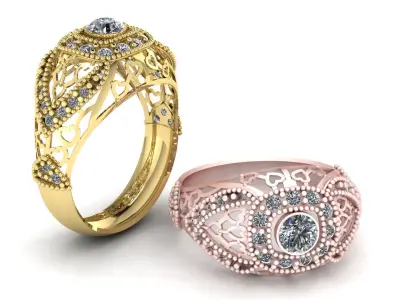 SOLITAIRE WEDDING RING 3D PRINTABLE MODEL  3D print model