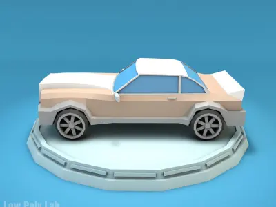 Cartoon Luxury Car Low-poly 3D model