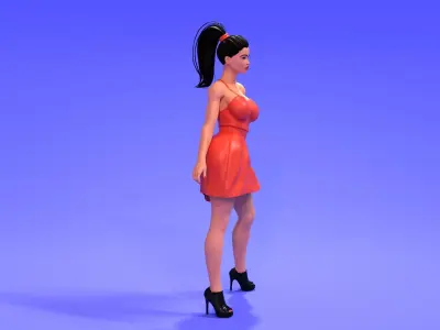 Beauty Woman Posing Low-poly 3D model