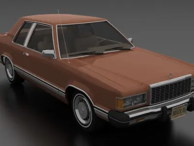 Granada 2dr sedan 1981 Low-poly 3D model