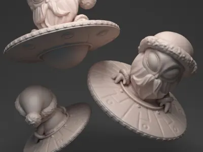 Alien Santa - STL printing Keychain 3D print model