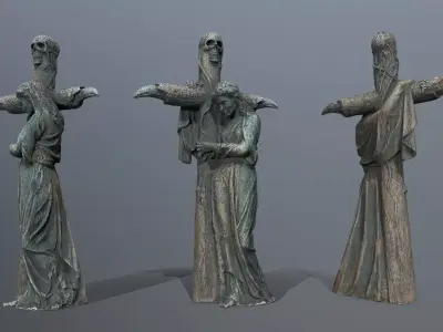 woman Statue Low-poly 3D model