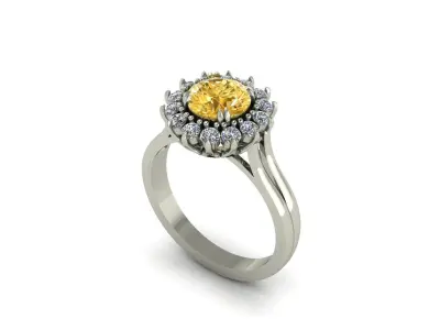 Halo Engagement Ring 3D print model