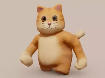 Cute Cat Rigged Low-poly 3D model