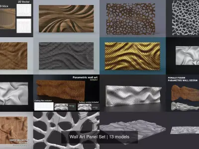 Wall Art Panel Set 3D Model Collection