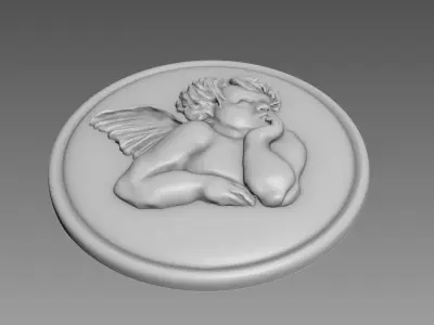 Angel bas-relief Free 3D model