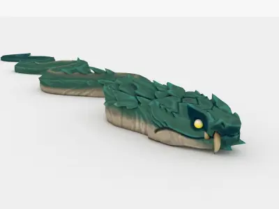 Snake Rigged and Animated Low-poly 3D model