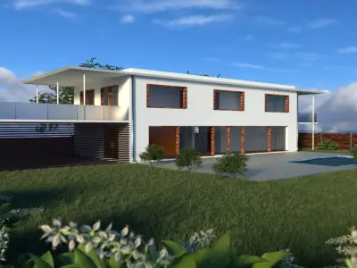 Modern house Free low-poly 3D model order