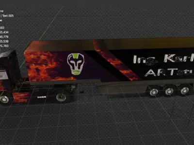 LIAZ 300 Truck with Trailer 3D model