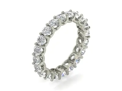 U Shaped Eternity Ring 3 point 3 mm stone size swiss 12 and EU52 3D print model