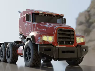 Post-Apocalyptic Heavy Duty Truck 3D model