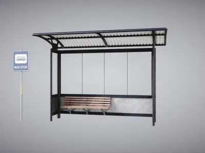 Bus Stop 3D model