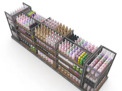 cosmetic product market stand Low-poly 3D model