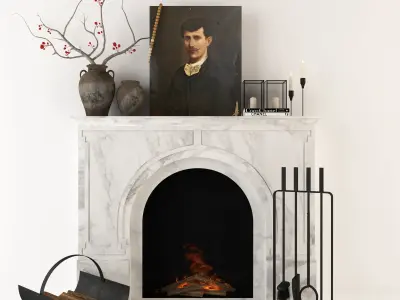 Decorative fireplace Free 3D model