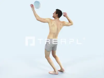 Virtue 04C Beach Serving Sports Man Low-poly 3D model