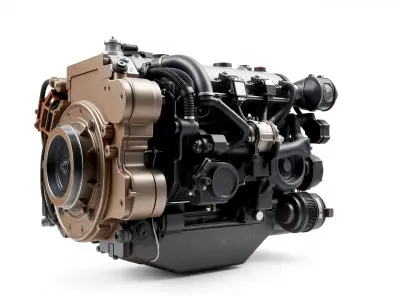 Diesel Inline-4 Engine Model Pack with Detailed Turbo Features Low-poly 3D model