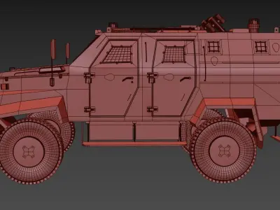 Military Car Ejder Yalcin Army vehicles Low-poly 3D model