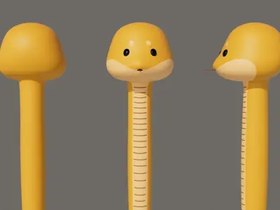 Rigged Cartoon Snake Low-poly 3D model