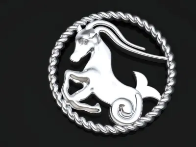 Capricorn pendant 3D model 3D print model