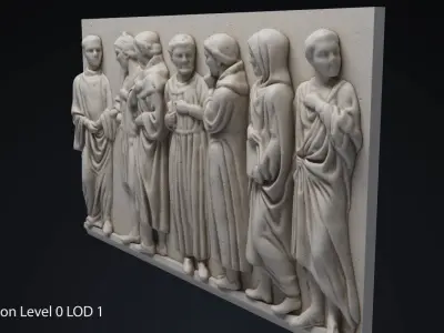Bas Relief df3 Low-poly 3D model