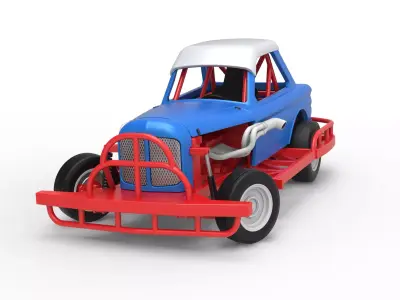 New Zealand Vintage Stock car while turning Scale 1 to 25 3D print model