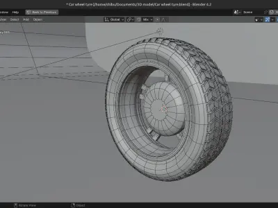 FORCE GURKHA WHEEL TYRE RIM ALLOY Low-poly 3D model