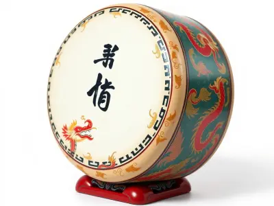 Decorative Chinese Drum model pack Low-poly 3D model