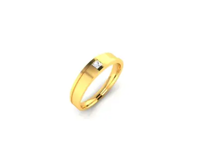 Band 3dm Render Details gold wedding with ruby stone 3D print model